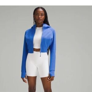 cropped scuba hoodie pipe dream blue